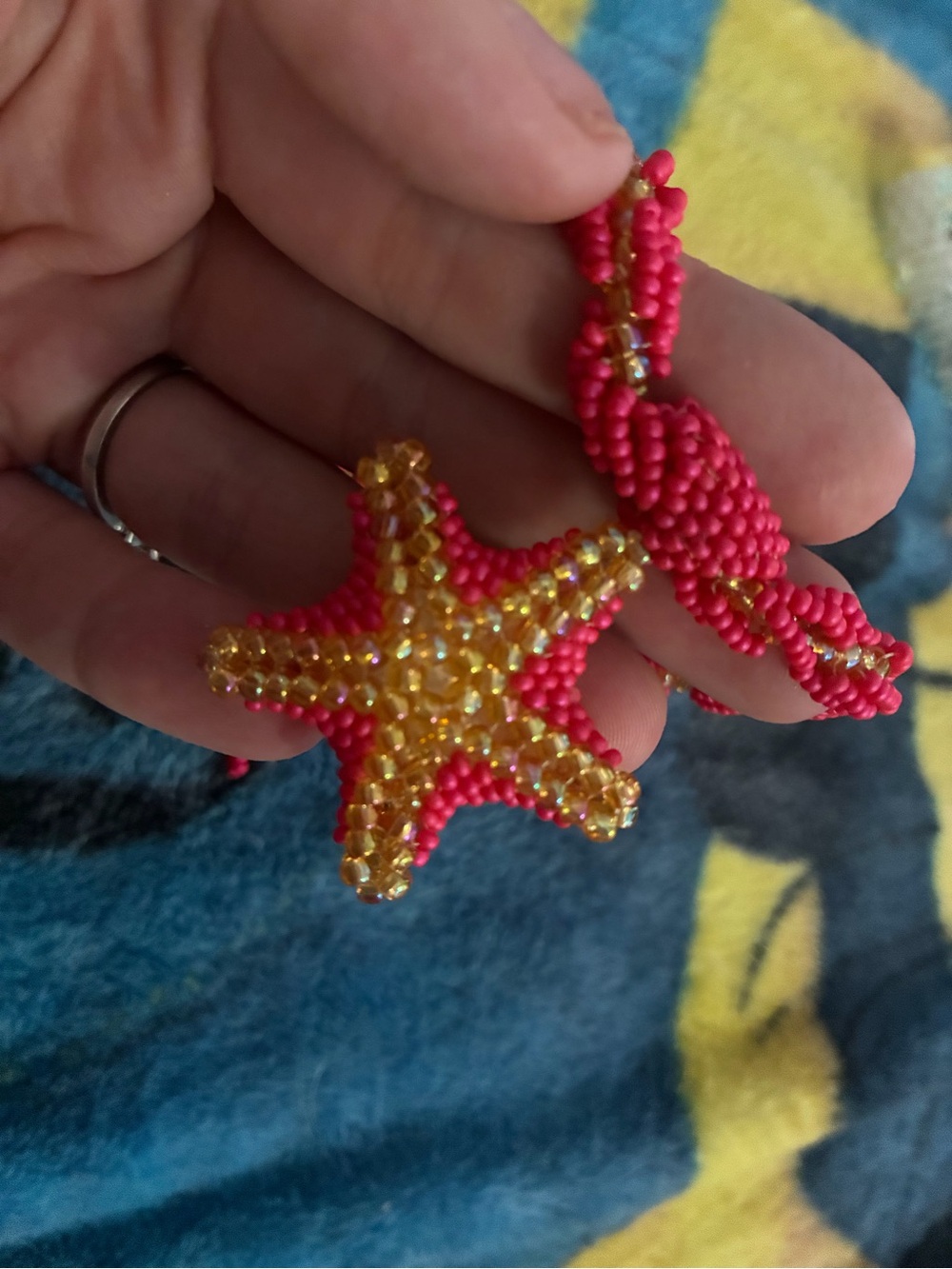Beaded Starfish Necklace and Gemstone Bracelet Set - handmade - Picture 4 of 4